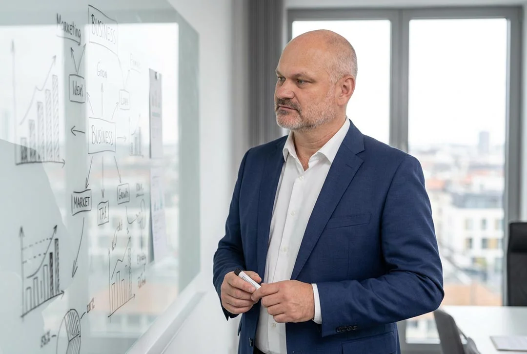 Daniel Schindler am Whiteboard