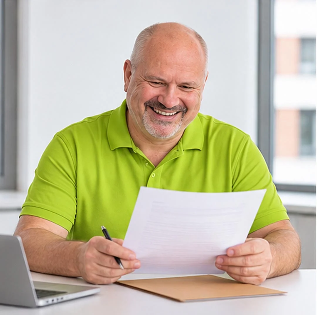 Daniel Schindler, Inhaber und Geschäftsführer der ihoch3 CONSULTING gmbh bei der CV-Sichtung