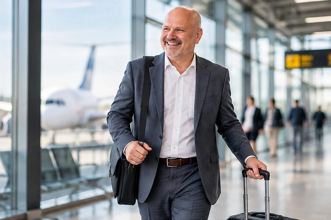 Daniel Schindler, Geschäftsführer der ihoch3 CONSULTING gmbh, auf dem Weg zum Kundentermin